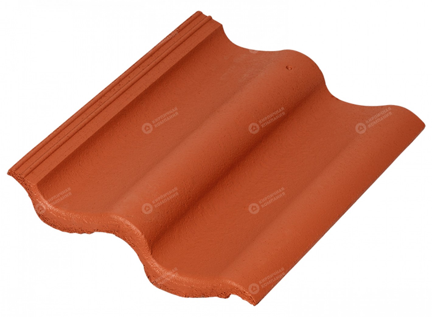 Цементно-песчаная черепица Sea Wave кирпично-красный